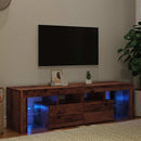 tv-bord m. LED-lys 140x36,5x40 cm konstrueret træ antikt træ