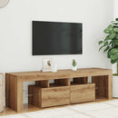 tv-bord med LED-lys 140x36,5x40 cm konstrueret træ kunsteg