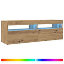 tv-bord med LED-lys 120x35x40 cm konstrueret træ kunsteg