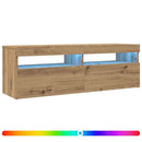 tv-bord med LED-lys 120x35x40 cm konstrueret træ kunsteg