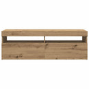 tv-bord med LED-lys 120x35x40 cm konstrueret træ kunsteg