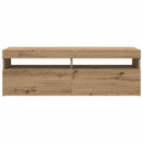 tv-bord med LED-lys 120x35x40 cm konstrueret træ kunsteg