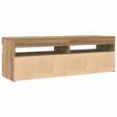 tv-bord med LED-lys 120x35x40 cm konstrueret træ kunsteg