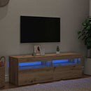 tv-bord med LED-lys 120x35x40 cm konstrueret træ kunsteg