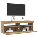 tv-bord med LED-lys 120x35x40 cm konstrueret træ kunsteg