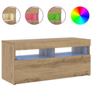 tv-bord med LED-lys 90x35x40 cm konstrueret træ kunsteg