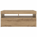 tv-bord med LED-lys 90x35x40 cm konstrueret træ kunsteg