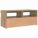 tv-bord med LED-lys 90x35x40 cm konstrueret træ kunsteg