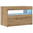 tv-bord med LED-lys 60x35x40 cm konstrueret træ kunsteg