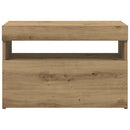 tv-bord med LED-lys 60x35x40 cm konstrueret træ kunsteg