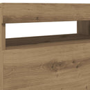 tv-bord med LED-lys 60x35x40 cm konstrueret træ kunsteg
