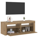 tv-bord med LED-lys 120x35x40 cm konstrueret træ kunsteg