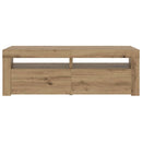 tv-bord med LED-lys 120x35x40 cm konstrueret træ kunsteg
