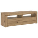 tv-bord med LED-lys 120x35x40 cm konstrueret træ kunsteg