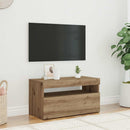 tv-bord med LED-lys 75x35x40 cm konstrueret træ kunsteg