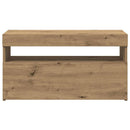 tv-bord med LED-lys 75x35x40 cm konstrueret træ kunsteg