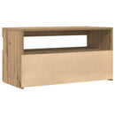 tv-bord med LED-lys 75x35x40 cm konstrueret træ kunsteg
