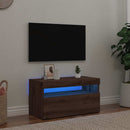 tv-bord med LED-lys 75x35x40 cm konstrueret træ kunsteg