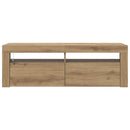tv-bord med LED-lys 120x35x40 cm konstrueret træ kunsteg