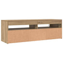 tv-bord med LED-lys 120x35x40 cm konstrueret træ kunsteg