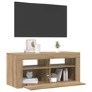 tv-bord med LED-lys 90x35x40 cm konstrueret træ kunsteg