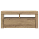 tv-bord med LED-lys 90x35x40 cm konstrueret træ kunsteg