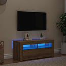 tv-bord med LED-lys 90x35x40 cm konstrueret træ kunsteg