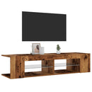 tv-bord m. LED-lys 135x39x30 cm konstrueret træ antikt træ