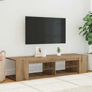 tv-bord med LED-lys 135x39x30 cm konstrueret træ kunsteg
