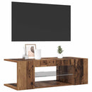 tv-bord m. LED-lys 90x39x30 cm konstrueret træ antikt træ