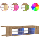 tv-bord med LED-lys 90x39x30 cm konstrueret træ kunsteg