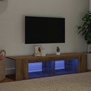 tv-bord med LED-lys 90x39x30 cm konstrueret træ kunsteg