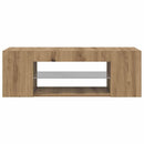 tv-bord med LED-lys 90x39x30 cm konstrueret træ kunsteg