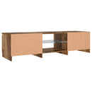 tv-bord m. LED-lys 140x40x36 cm konstrueret træ antikt træ