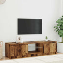 tv-bord m. LED-lys 140x40x36 cm konstrueret træ antikt træ