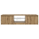 tv-bord med LED-lys 140x40x36 cm konstrueret træ kunsteg