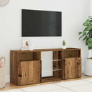 tv-bord m. LED-lys 120x30x50 cm konstrueret træ antikt træ