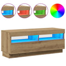 tv-bord med LED-lys 100x35x40 cm konstrueret træ kunsteg