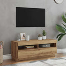 tv-bord med LED-lys 100x35x40 cm konstrueret træ kunsteg