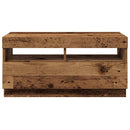 tv-bord med LED-lys 80x35x40 cm konstrueret træ antikt træ