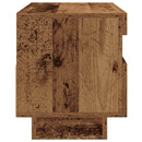 tv-bord med LED-lys 80x35x40 cm konstrueret træ antikt træ