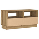 tv-bord med LED-lys 80x35x40 cm konstrueret træ kunsteg