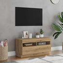 tv-bord med LED-lys 80x35x40 cm konstrueret træ kunsteg