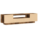 tv-bord m. LED-lys 160x35x40 cm konstrueret træ antikt træ