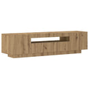 tv-bord med LED-lys 160x35x40 cm konstrueret træ kunsteg
