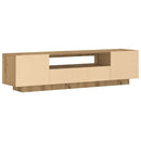 tv-bord med LED-lys 160x35x40 cm konstrueret træ kunsteg