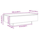 sofabord 100x49,5x31 cm konstrueret træ kunsteg