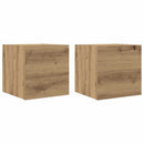 væghængt tv-skabe 2 stk. 30,5x30x30 cm kunsteg