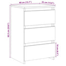 sengebord 40x35x62,5 cm konstrueret træ gammelt trælook