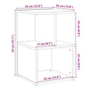 sengeskabe 2 stk. 35x35x55 cm konstrueret træ antikt træ